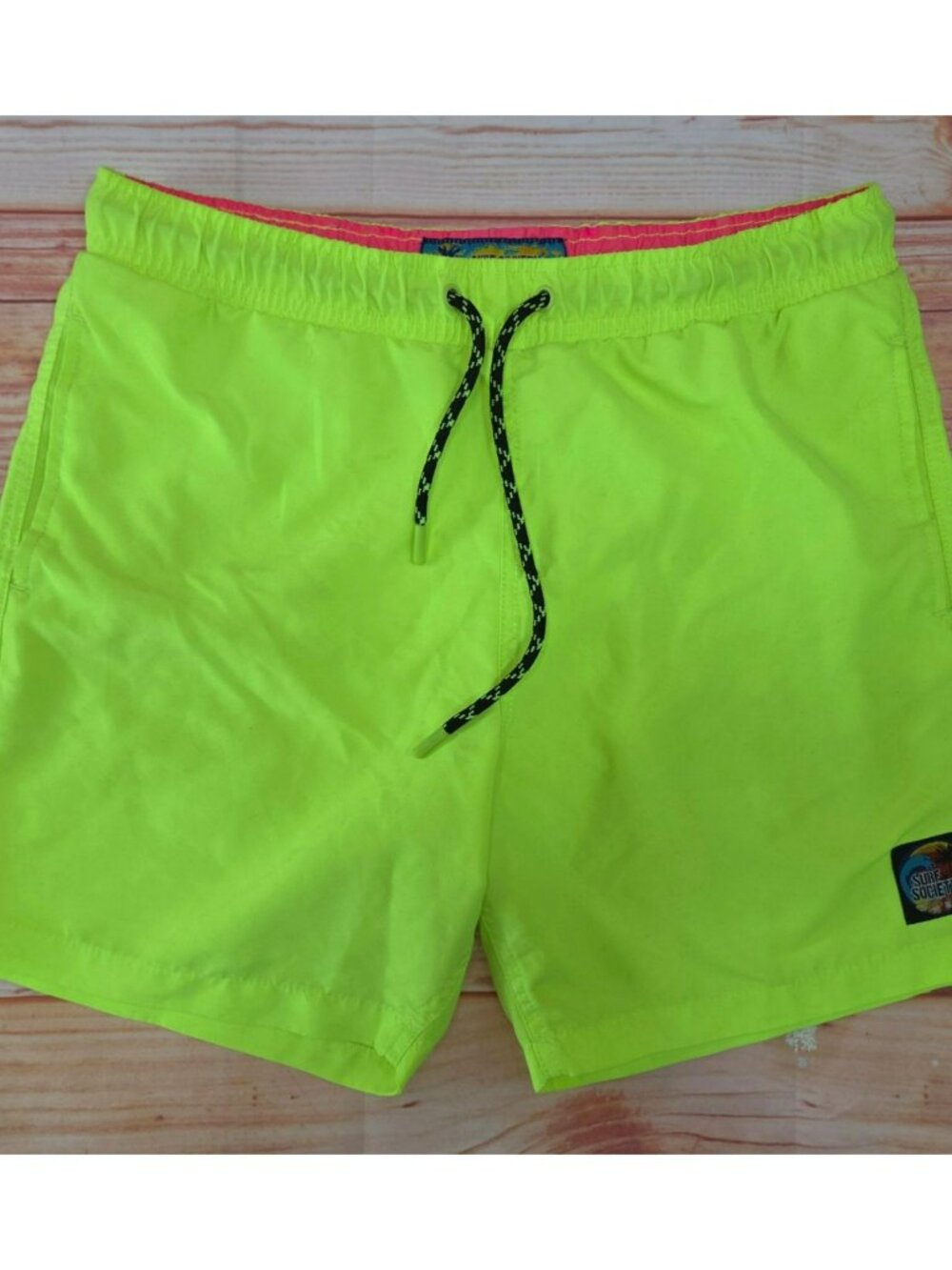 Surf Society Neon Yellow Swim Trunks Size Medium